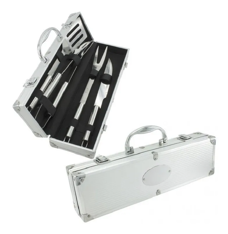 Miniatura 3 de Set De 4 Utensilios Para Asado Bbq Con M